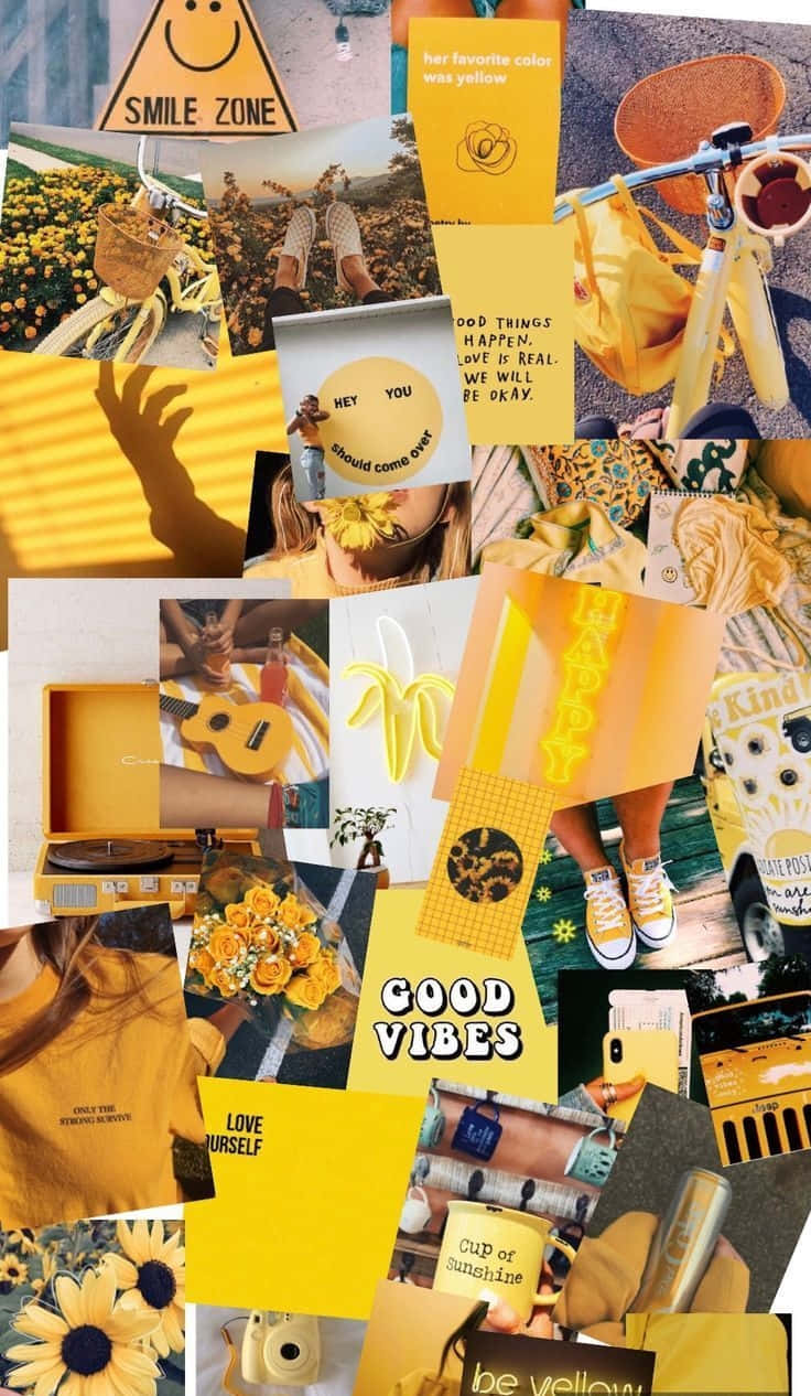 Girly Stuff In Yellow Aesthetic Iphone Wallpaper