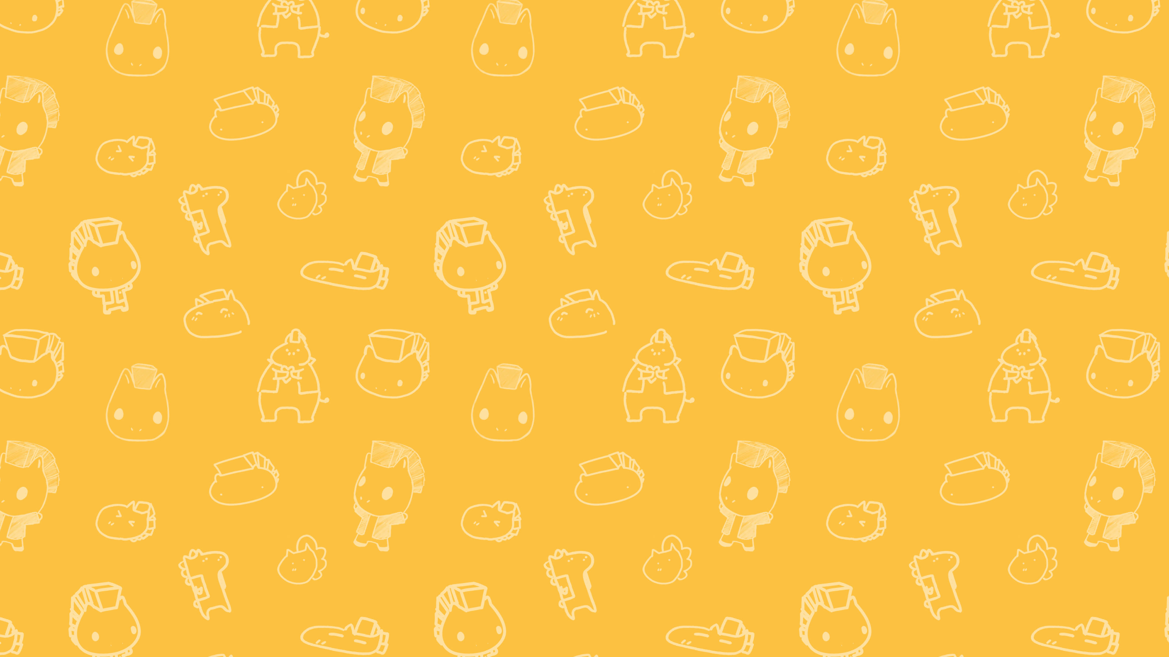 Yellow Aesthetic Laptop Cute Animals Wallpaper