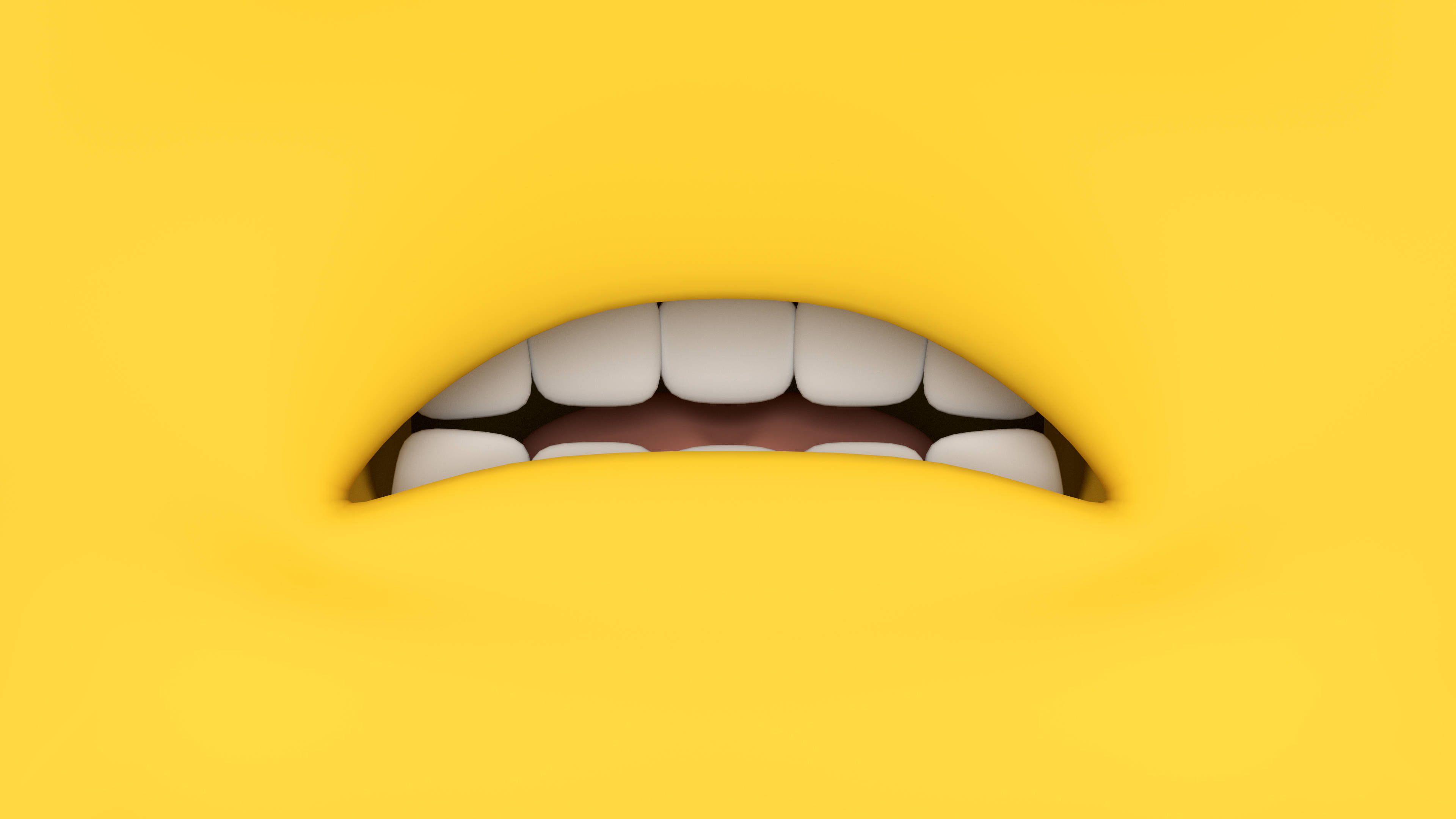 Yellow Aesthetic Laptop Minion Mouth Wallpaper