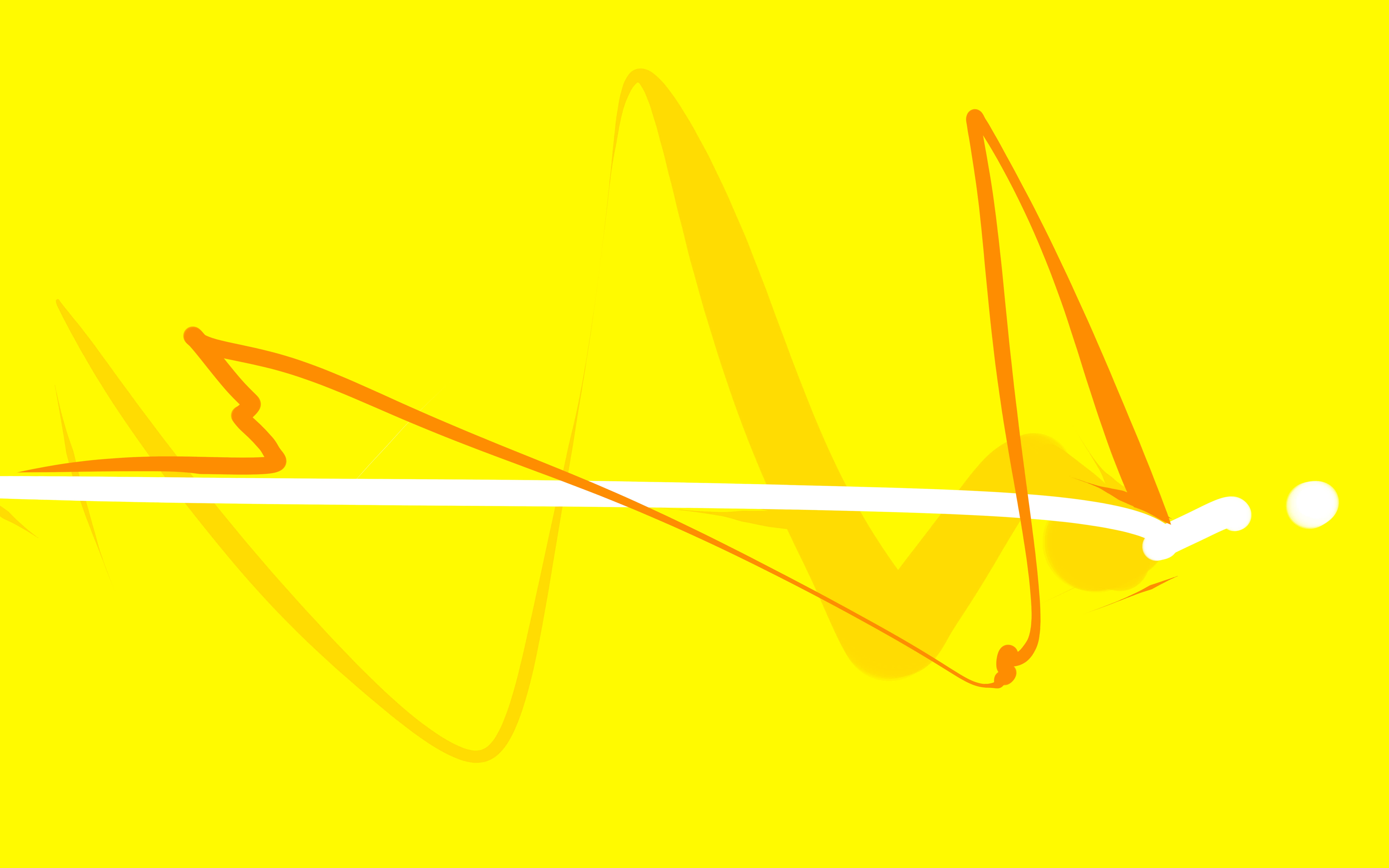 Yellow Aesthetic Laptop Squiggly Lines Background