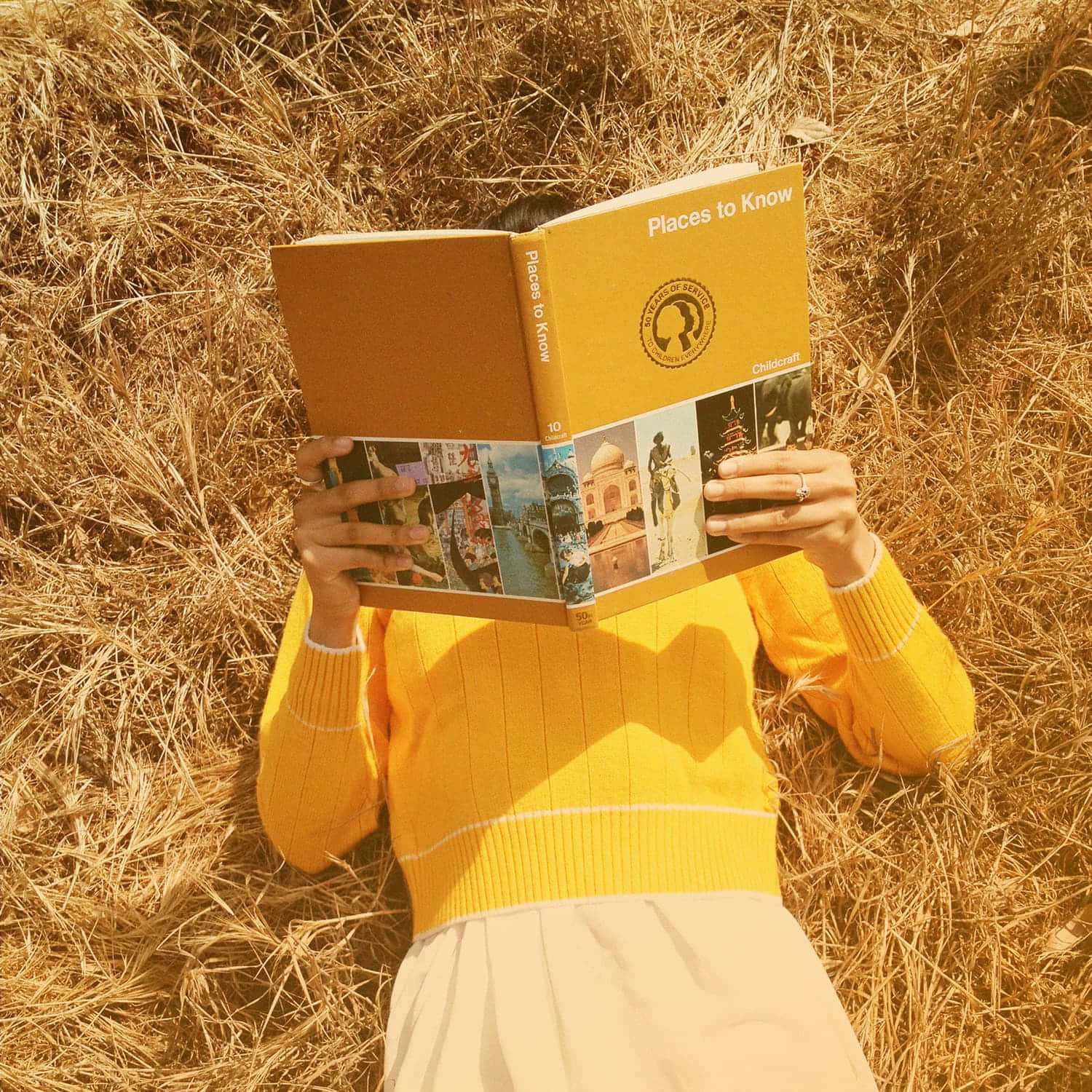 Book Reading Yellow Aesthetic Picture