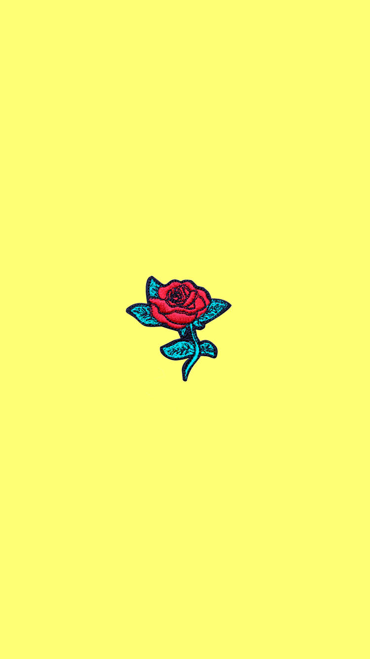 Yellow Aesthetic Rose Patch