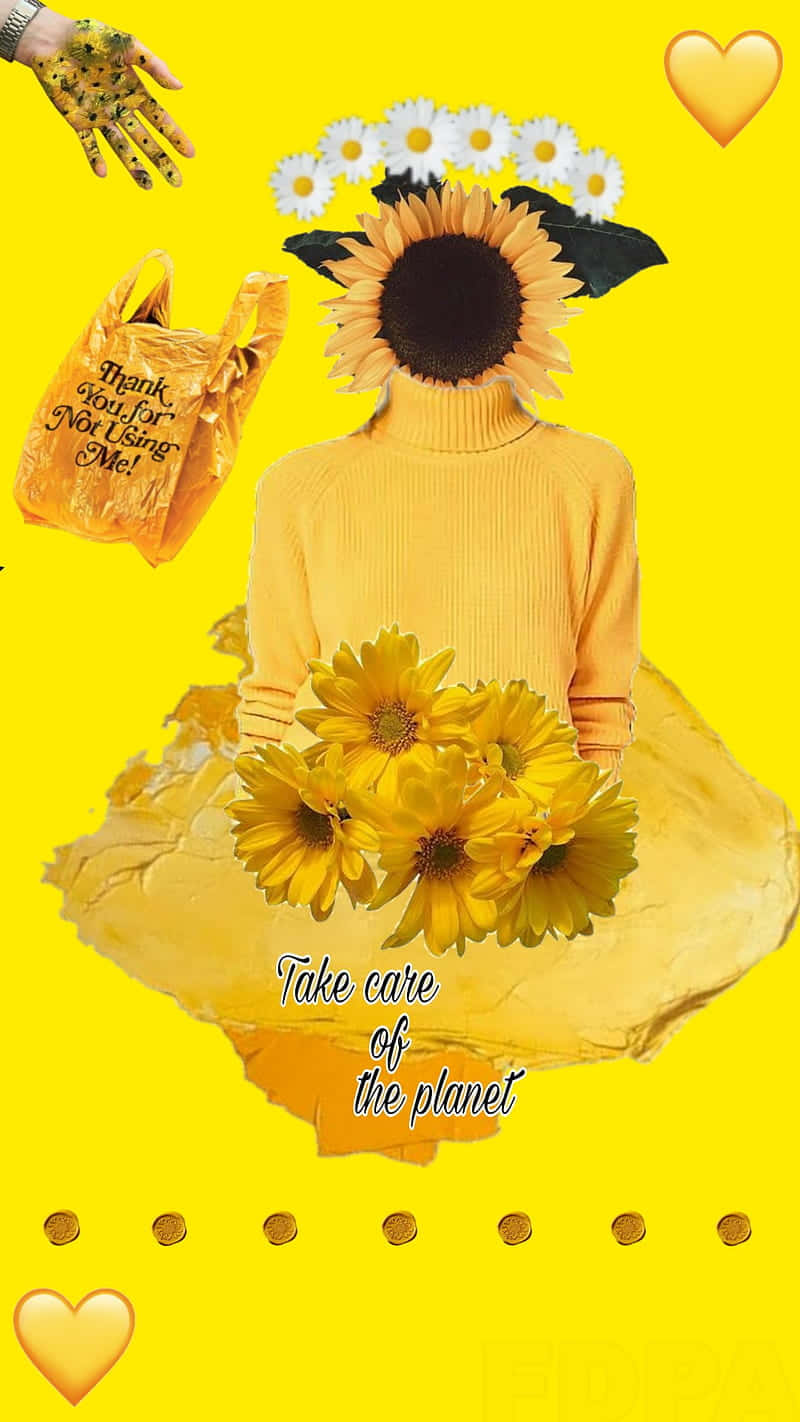 Eininspirierendes Gelbes Ästhetisches Tumblr-bild, Um Deinen Tag Aufzuhellen. Wallpaper