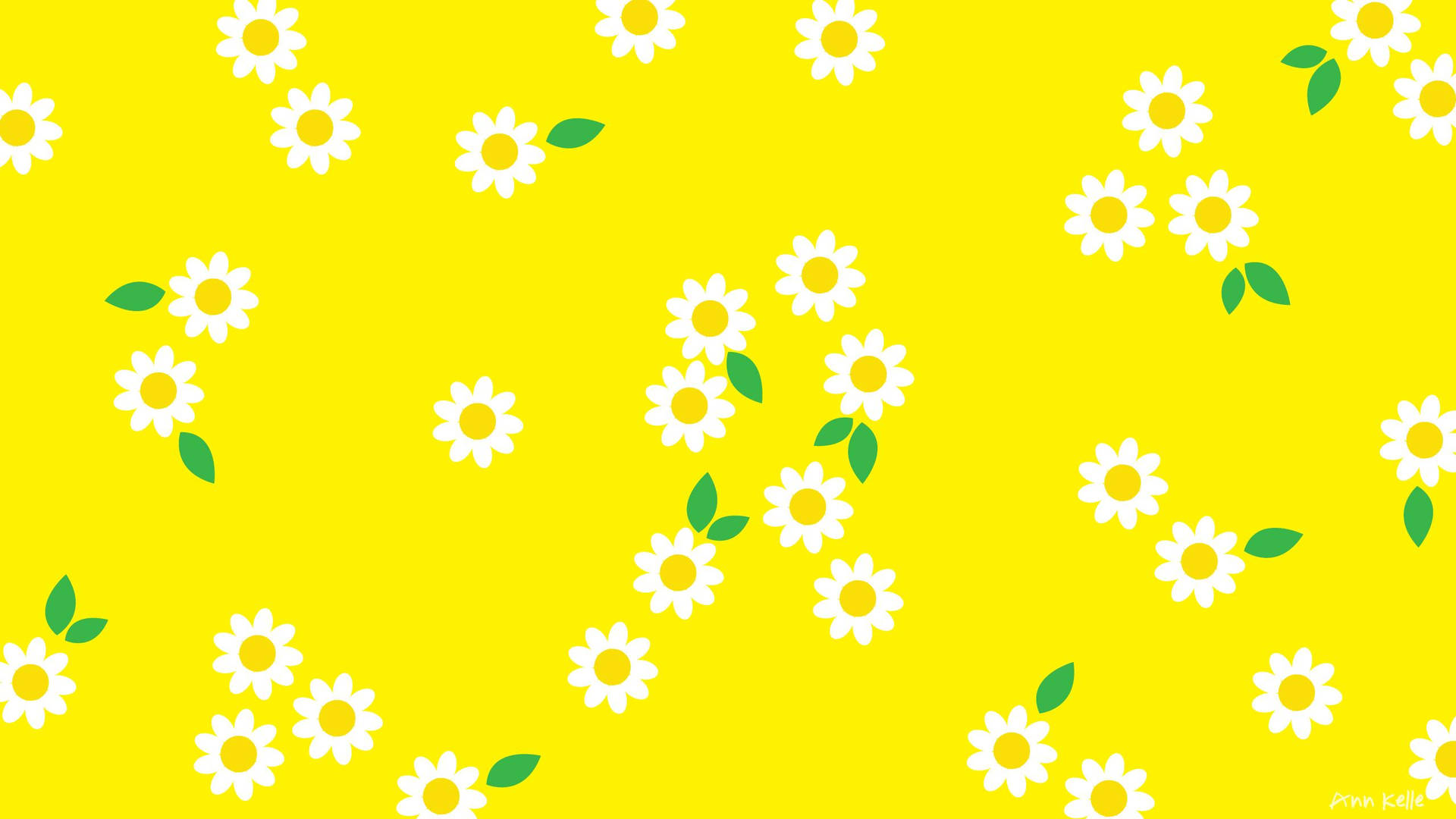 Gelbeästhetik, Weiße Blumen Für Den Computer Wallpaper