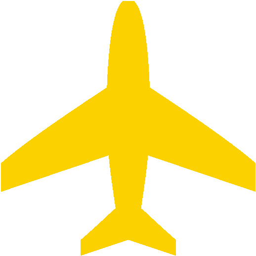 Yellow Airplane Icon Simple PNG