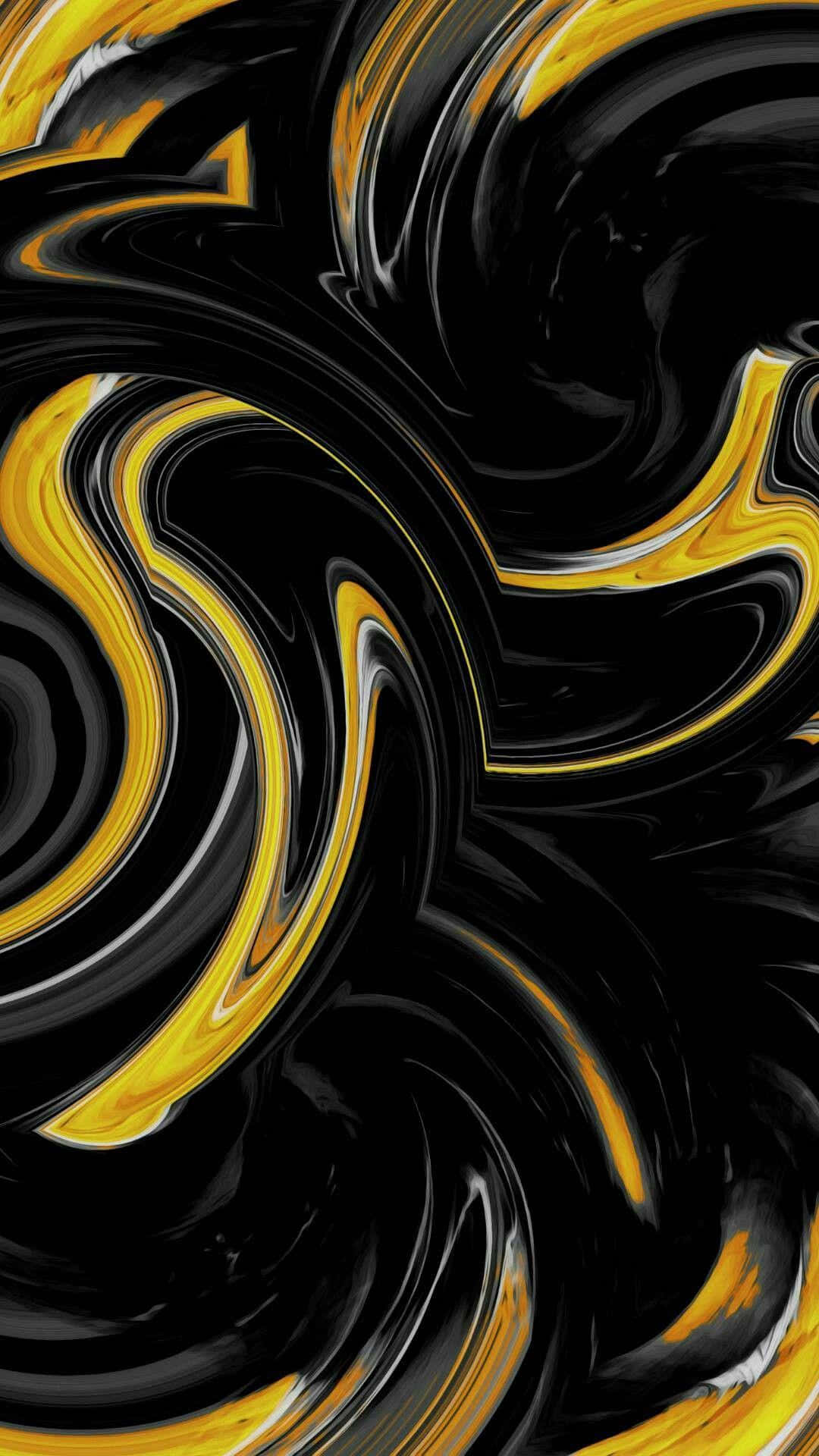 Bold Yellow and Black Abstract Design