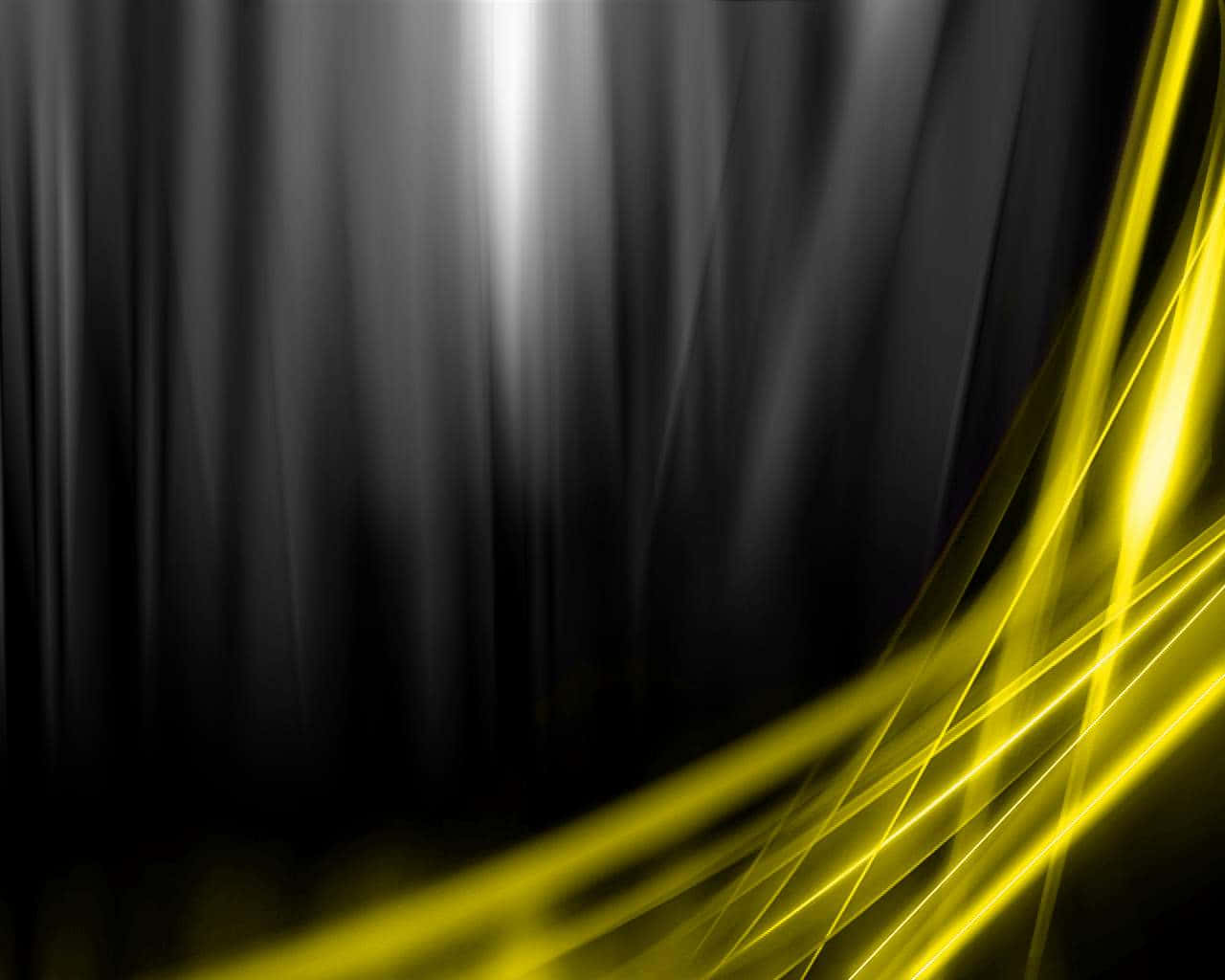 Bright Yellow&Bold Black Swirl Abstract