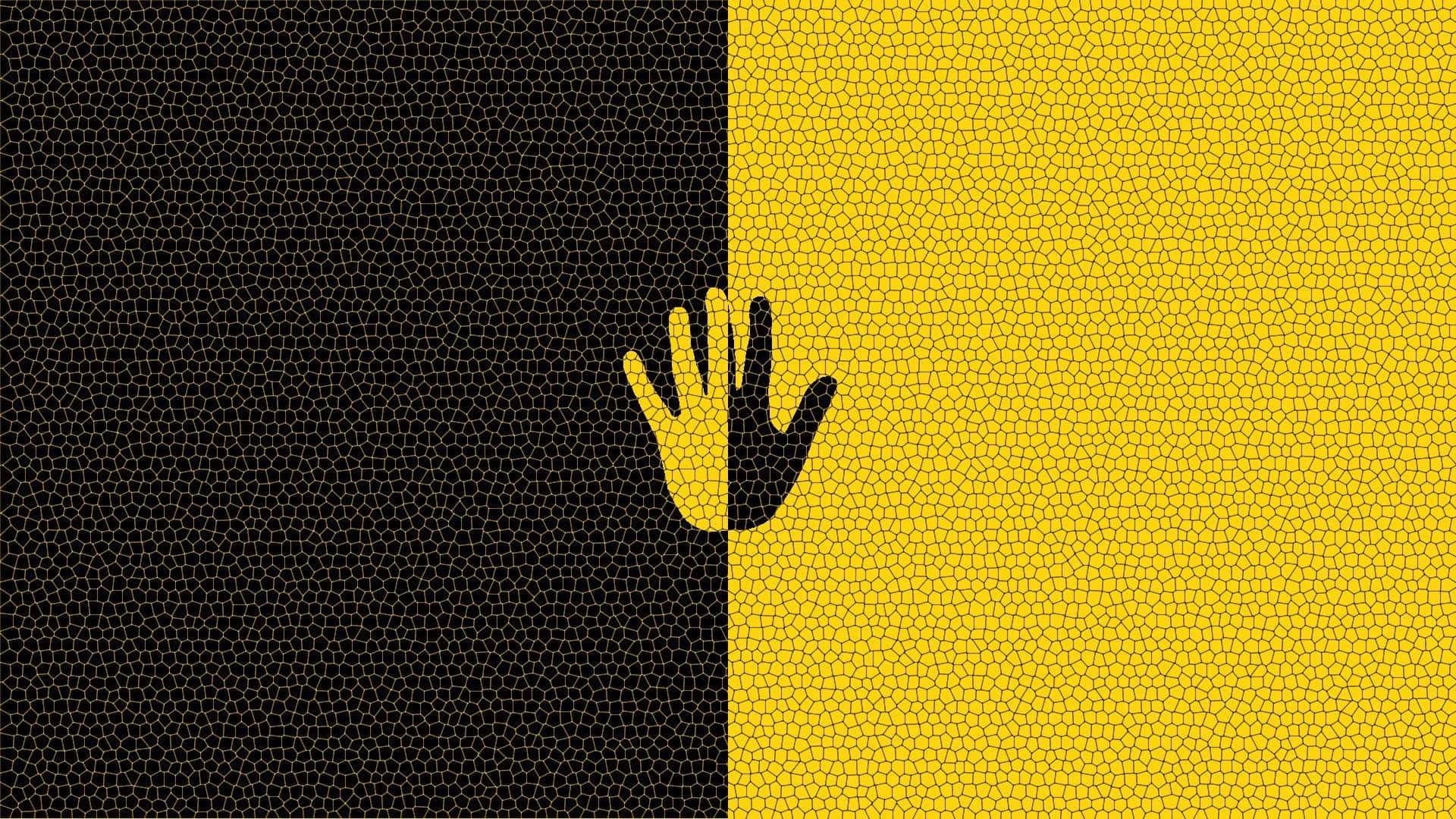 Download Bright yellow and black geometric background