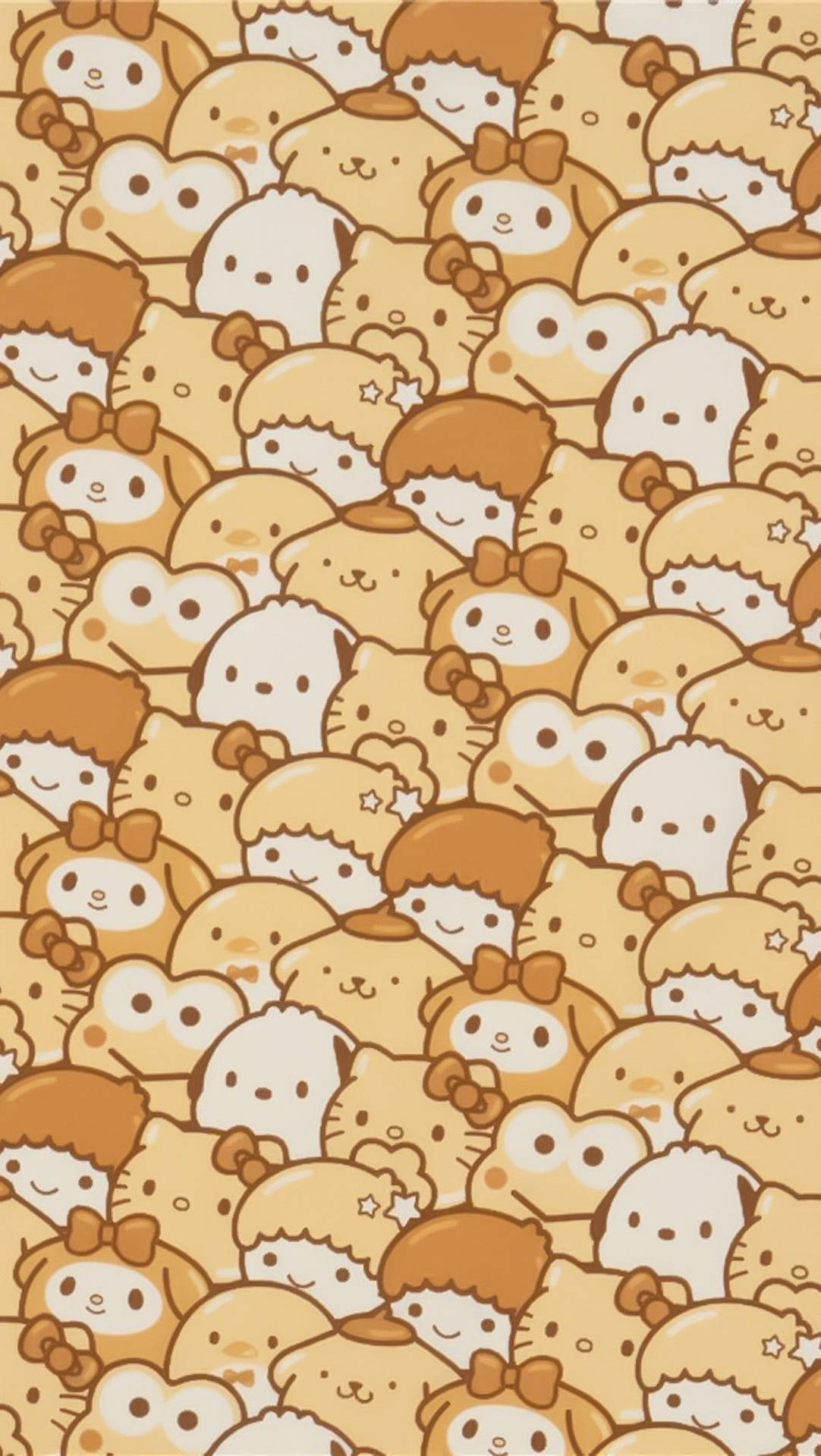 Yellow And Brown Sanrio Characters Wallpaper