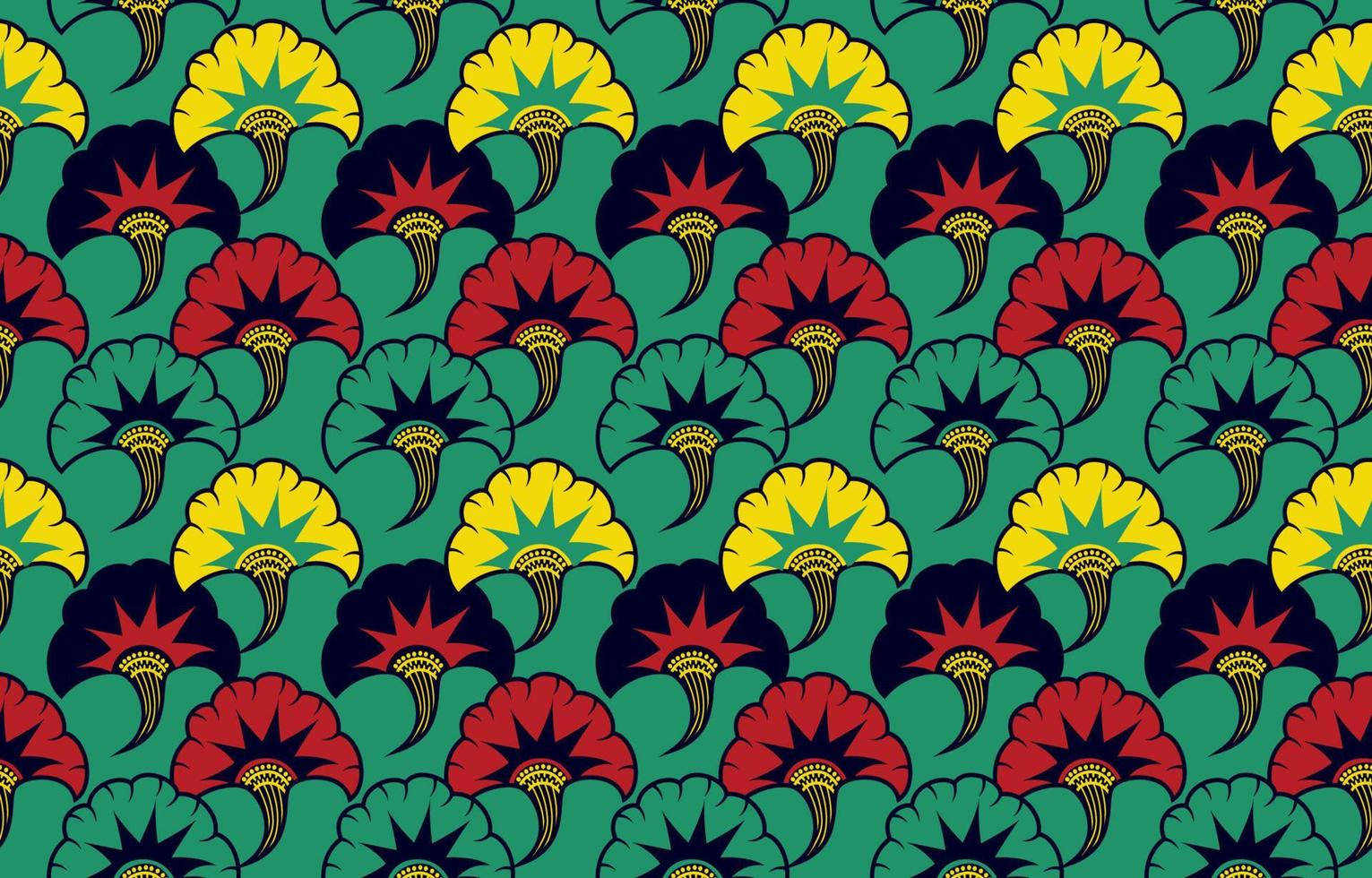 Yellow And Green African Wax Fabric Wallpaper