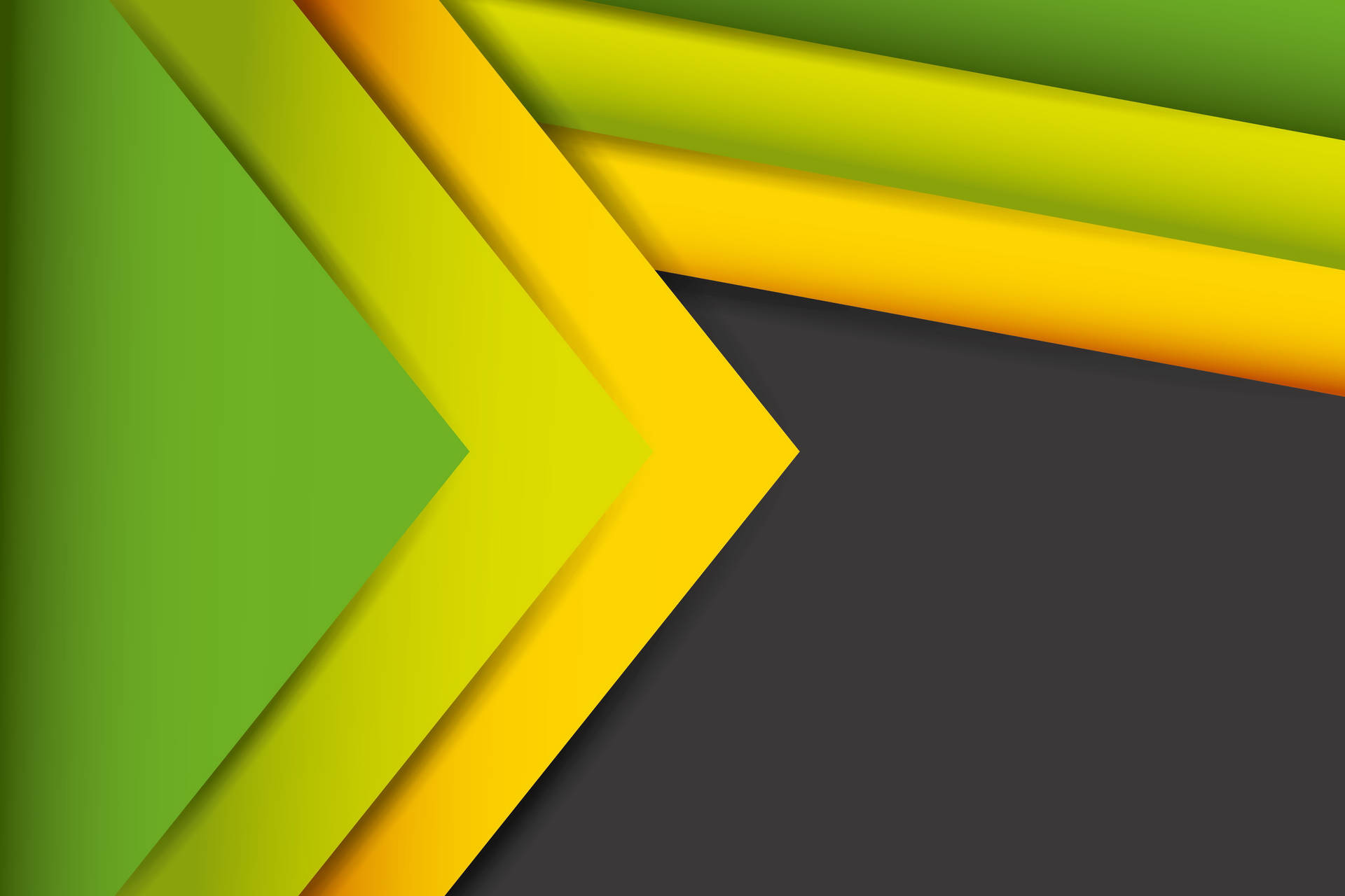 Geometric Yellow and Green Triangle Patterns Wallpaper