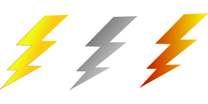 Yellow_and_ Orange_ Lightning_ Bolts PNG