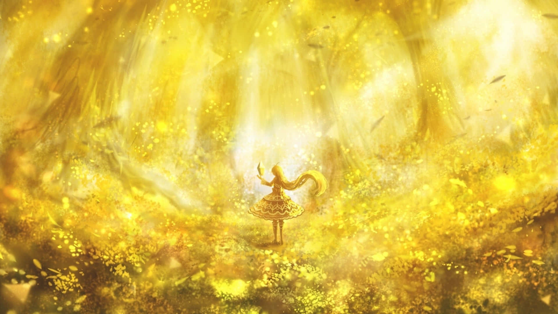 Unpersonaje De Anime Colorido Y Vibrante Con Cabellera Amarilla Brillante Fondo de pantalla
