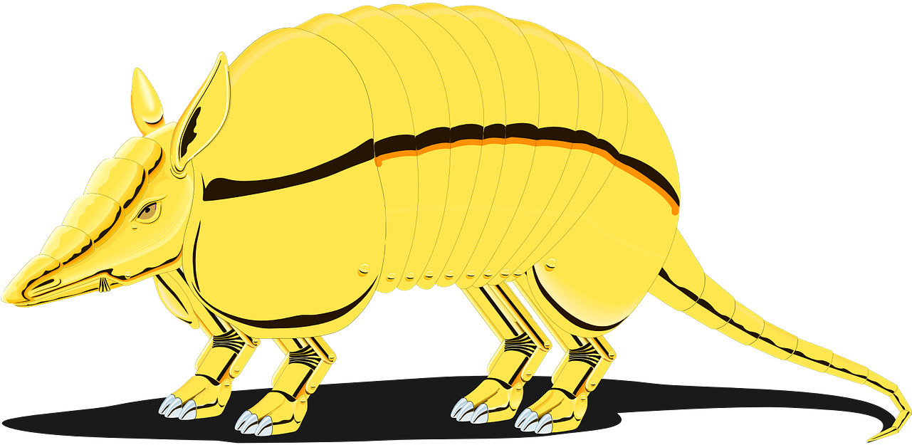 Yellow Armadillo Illustration PNG