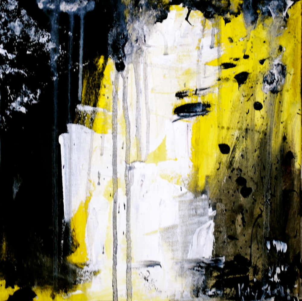 Vibrant Yellow Abstract Art Wallpaper