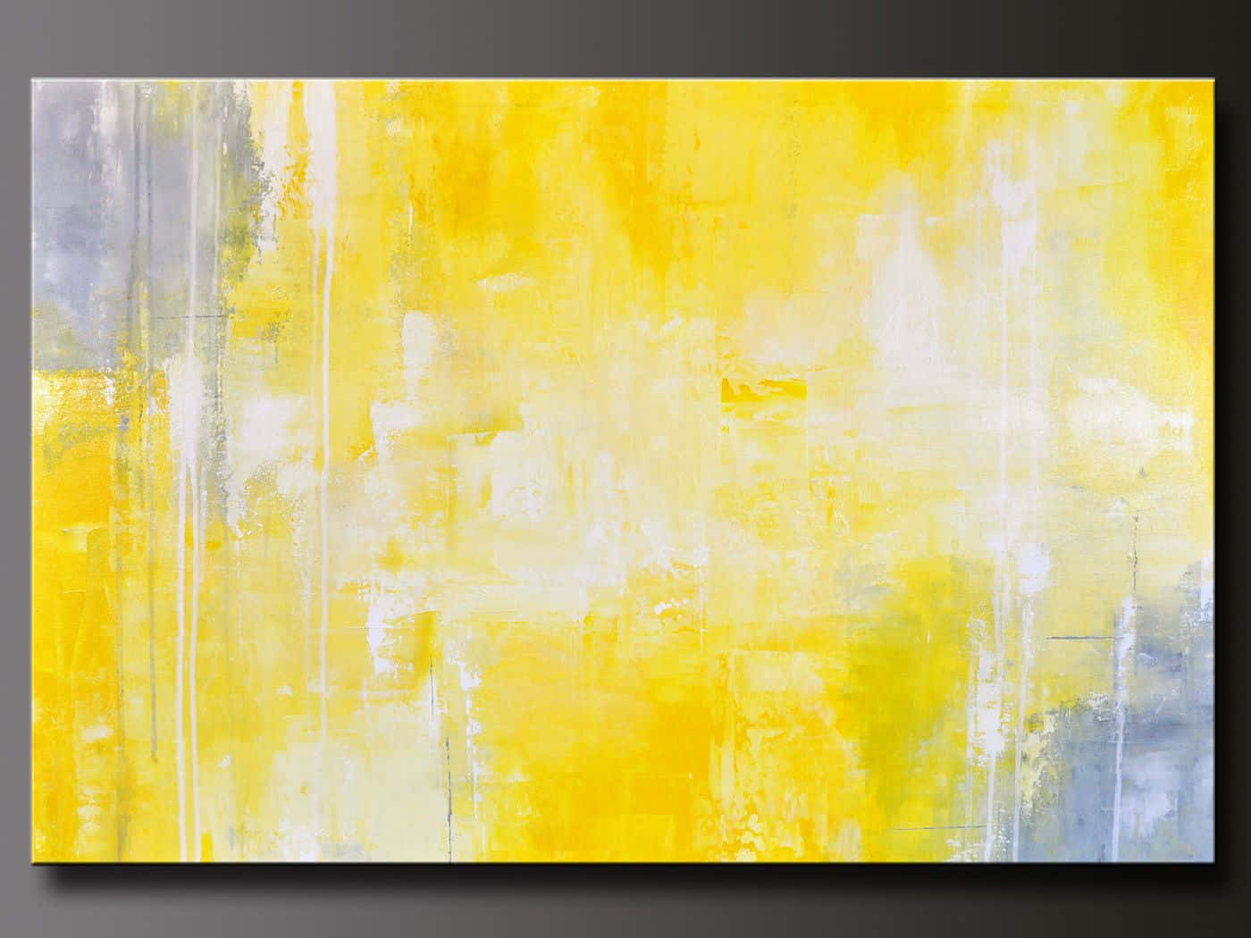 Vibrant Yellow Art Abstract Painting Wallpaper