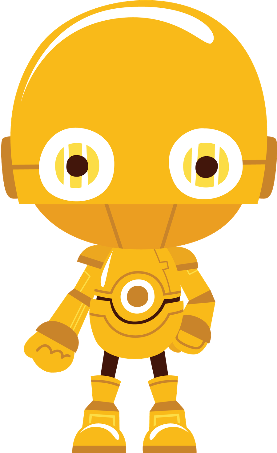 Yellow Astromech Droid Illustration PNG