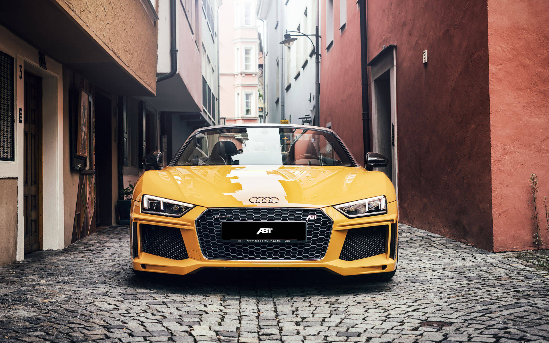 Yellow Audi R8 Front Wallpaper