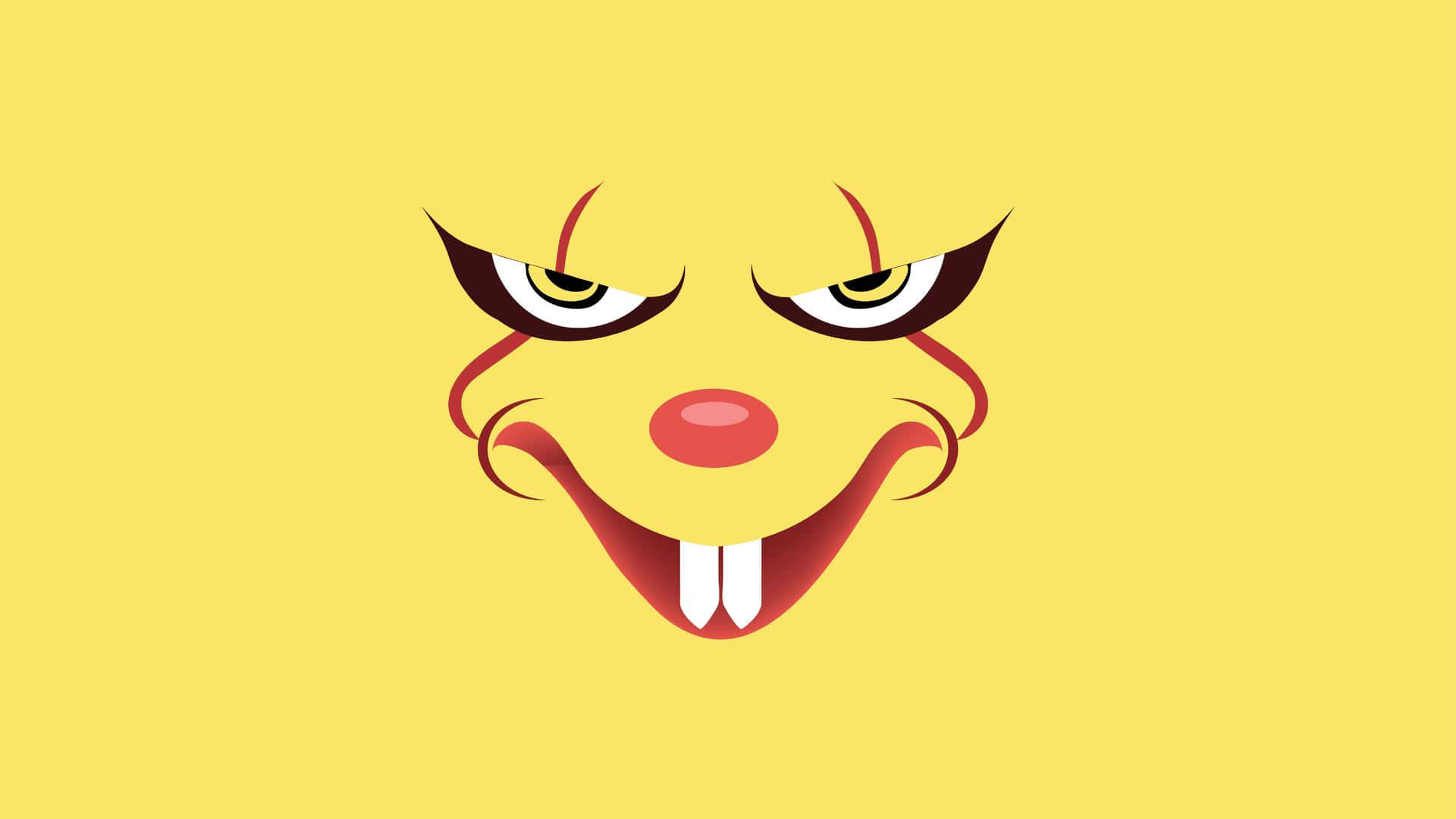 Face Of Pennywise Yellow Baddie Wallpaper