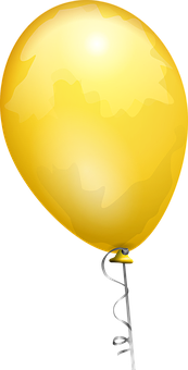 Yellow Balloon Black Background PNG