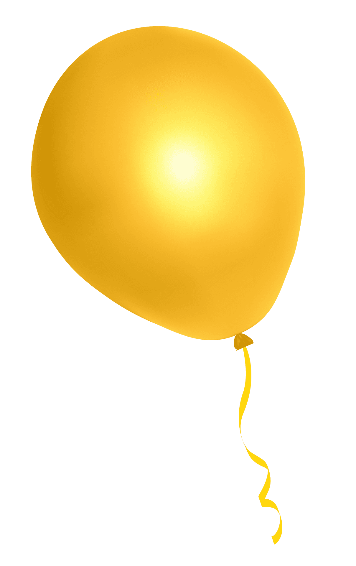 Yellow Balloon Floating Graphic PNG