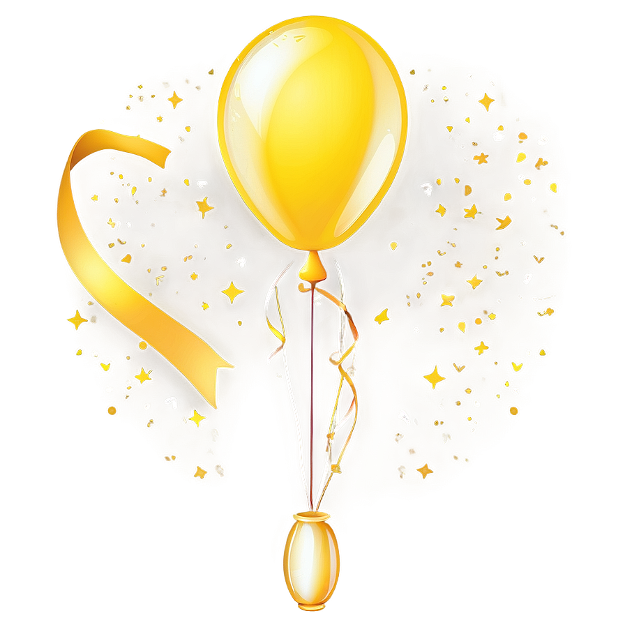 Yellow Balloon Vector Png 06262024 PNG