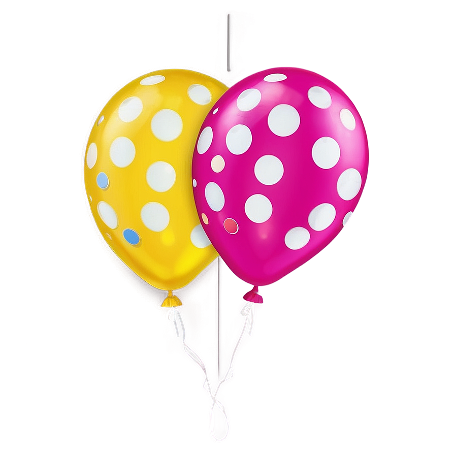 Yellow Balloon With Polka Dots Png 06262024 PNG