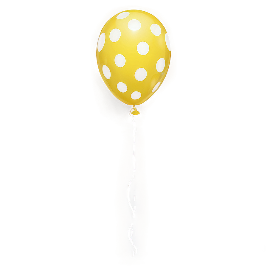 Yellow Balloon With Polka Dots Png 06262024 PNG