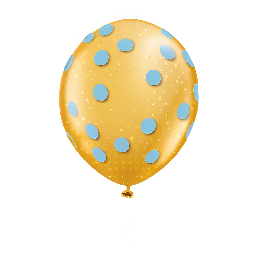 Yellow Balloon With Polka Dots Png Sjs8 PNG