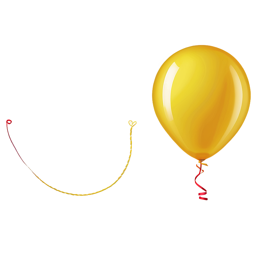 Yellow Balloon With String Png Mnx90 PNG