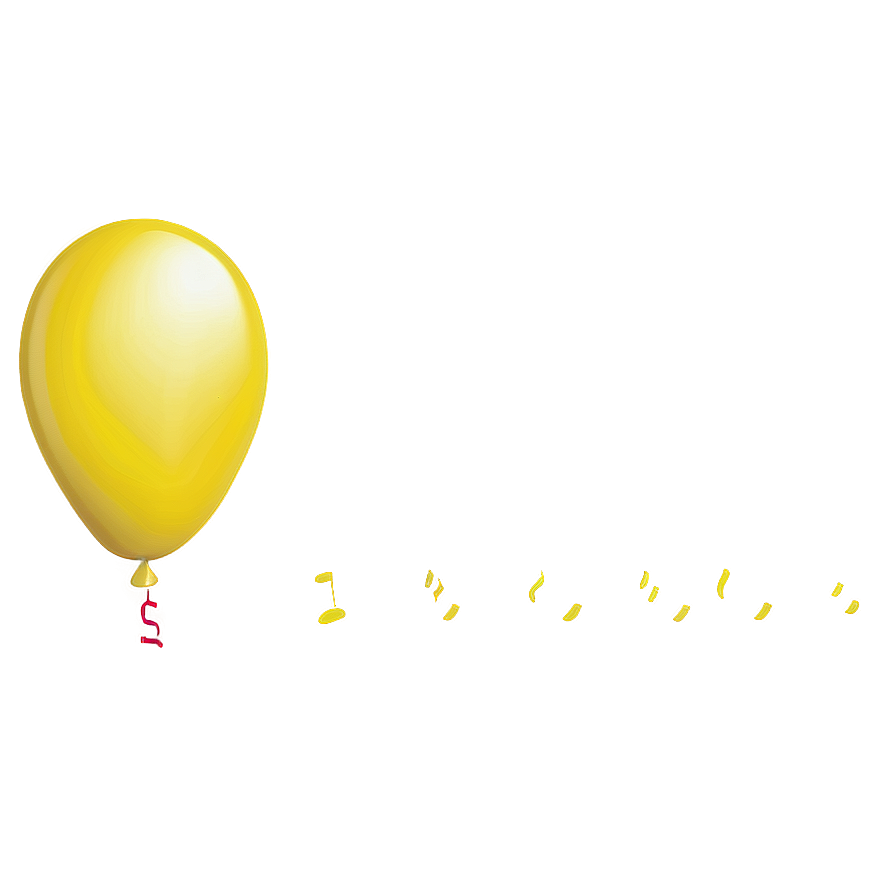 Yellow Balloon With String Png Oyh12 PNG