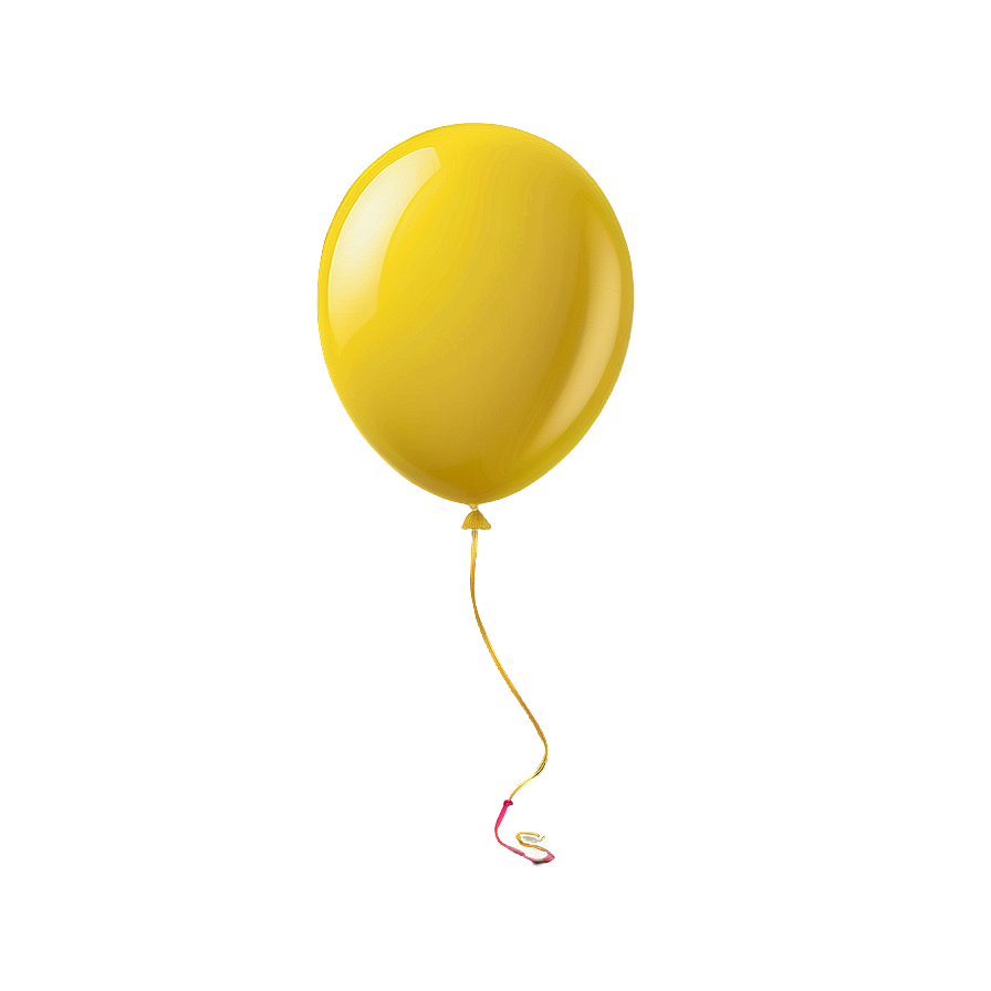 Yellow Balloon With String Png Vvw PNG