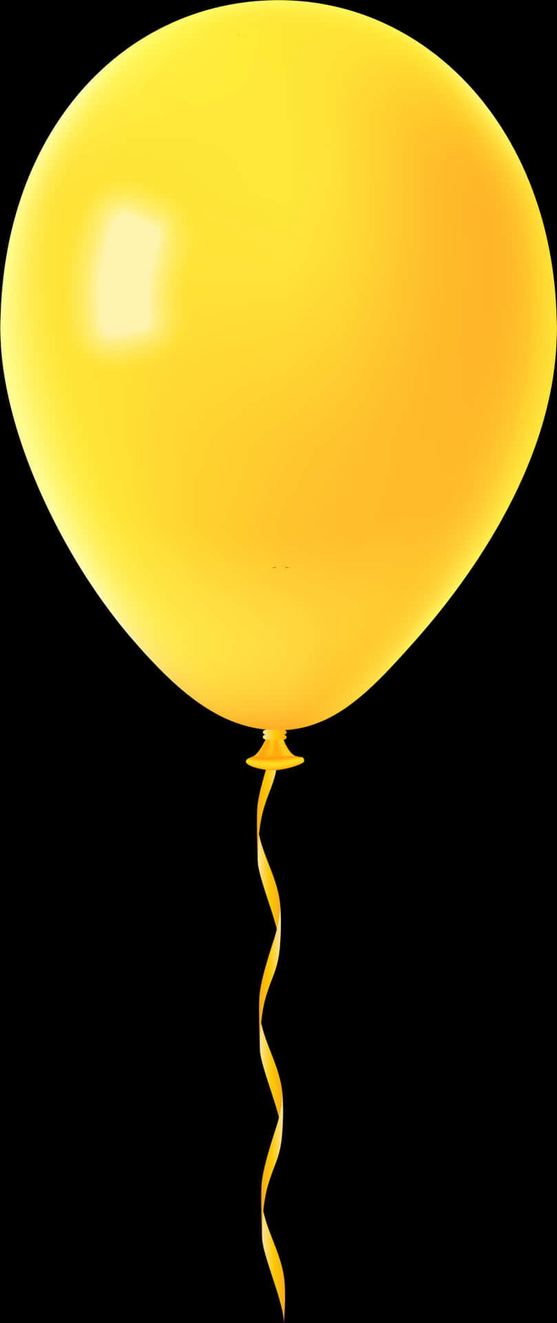 Yellow Balloonwith Ribbon PNG
