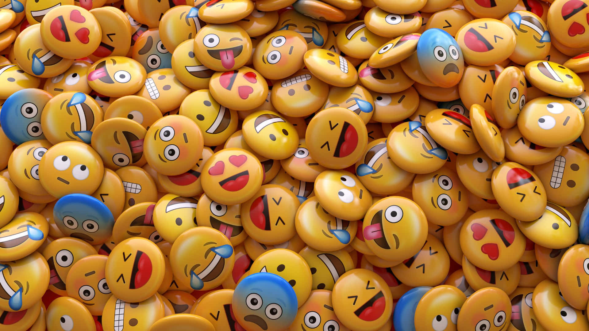 Yellow Balls With Happy Smile Wallpaper