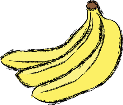 Yellow Banana Bunch Illustration PNG