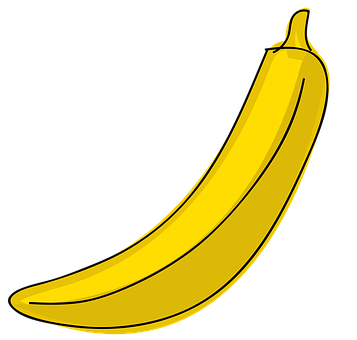 Yellow Banana Vector Illustration PNG