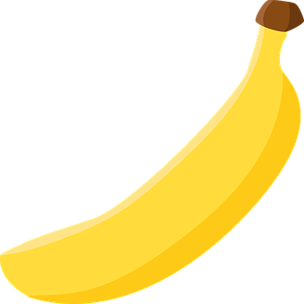 Yellow Banana Vector Illustration PNG