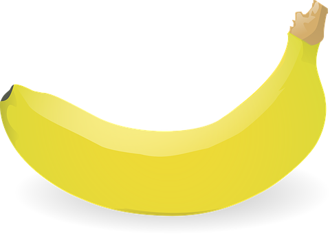 Yellow Banana Vector Illustration PNG