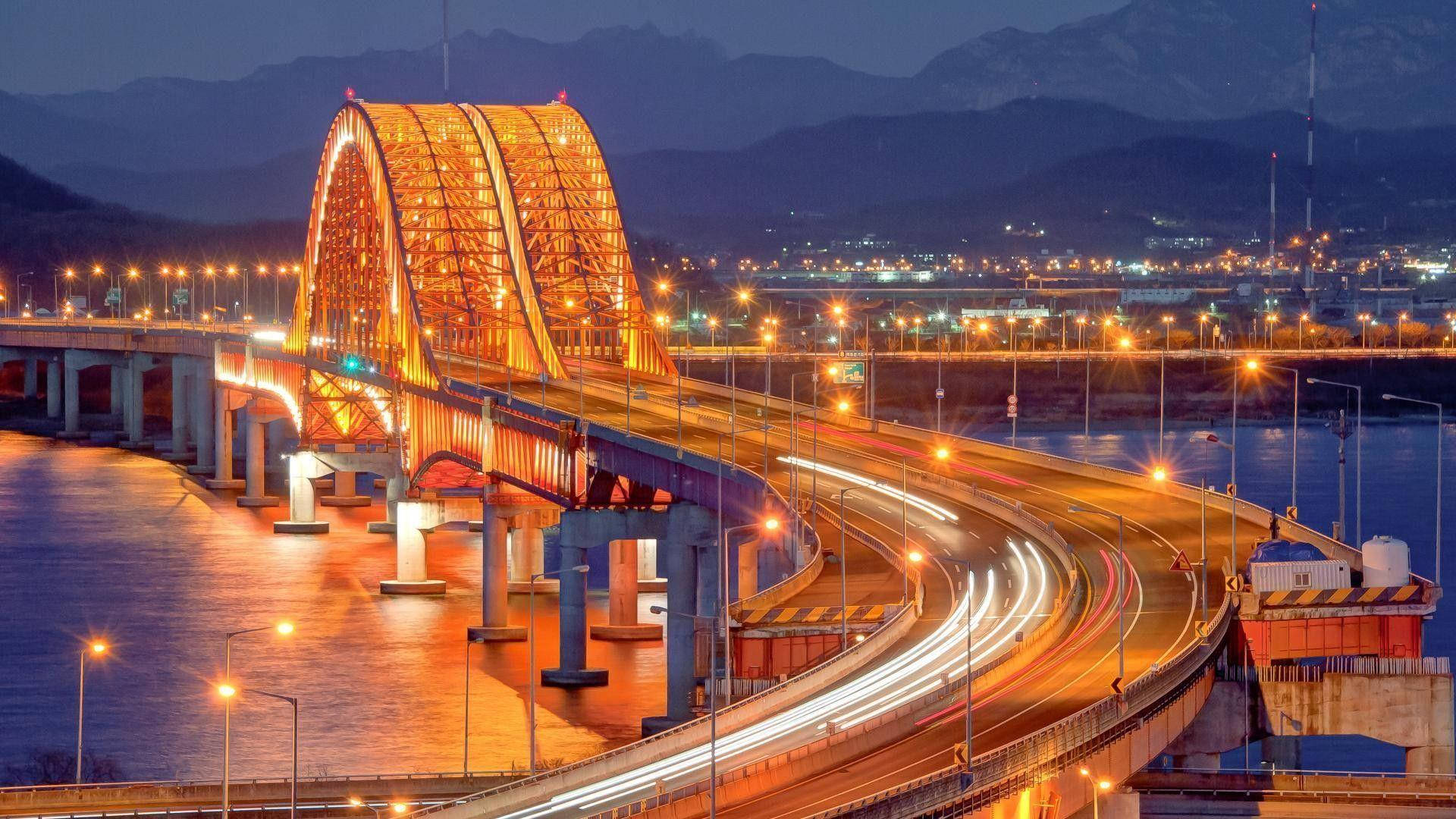 Yellow Banghwa Bridge South Korea Wallpaper