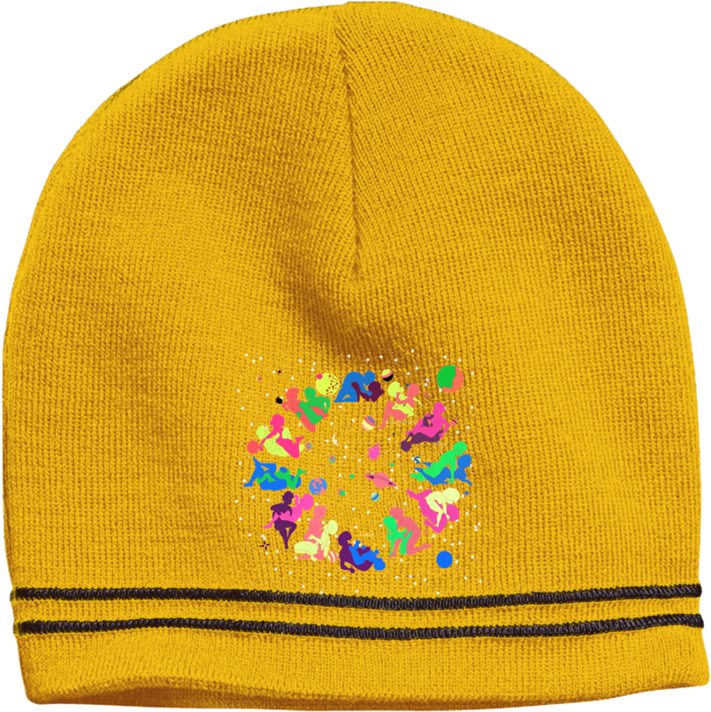 Yellow Beanie Paint Splatter Design PNG