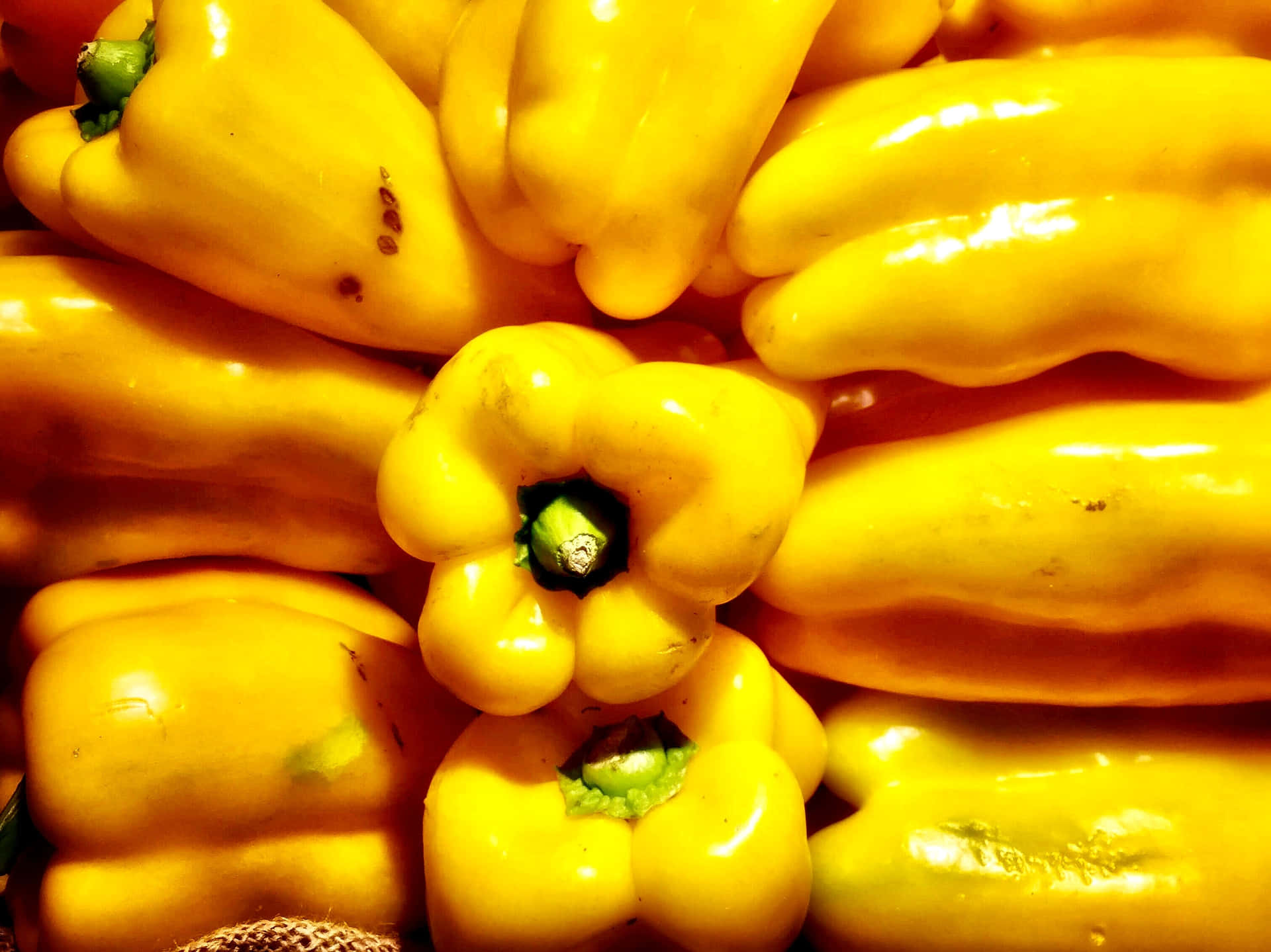 Fresh Yellow Bell Pepper on a Chopping Board Wallpaper