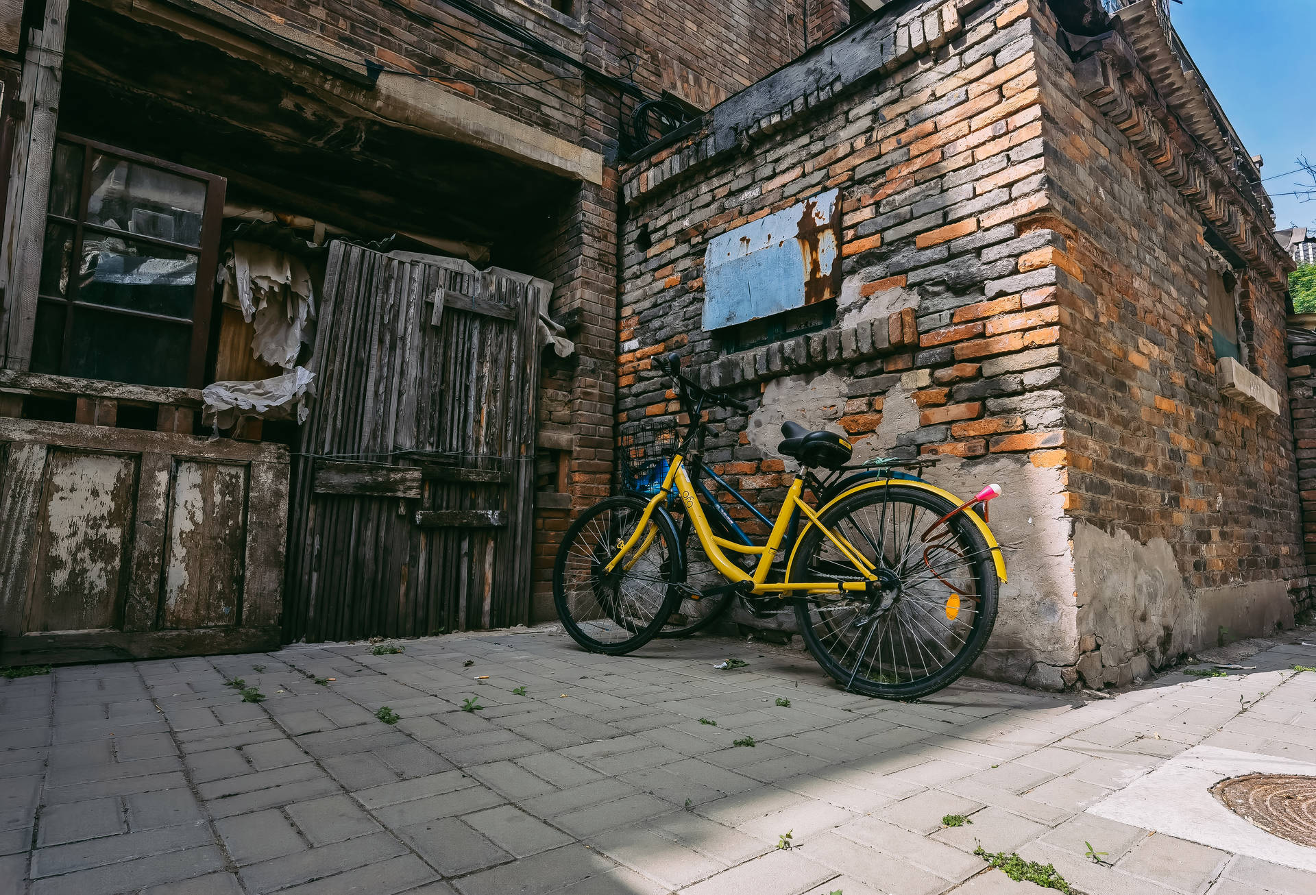 Yellow Bike By Huawei Honor Wallpaper