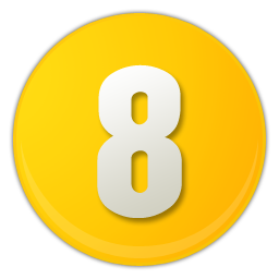 Yellow Billiard Ball Number8 PNG