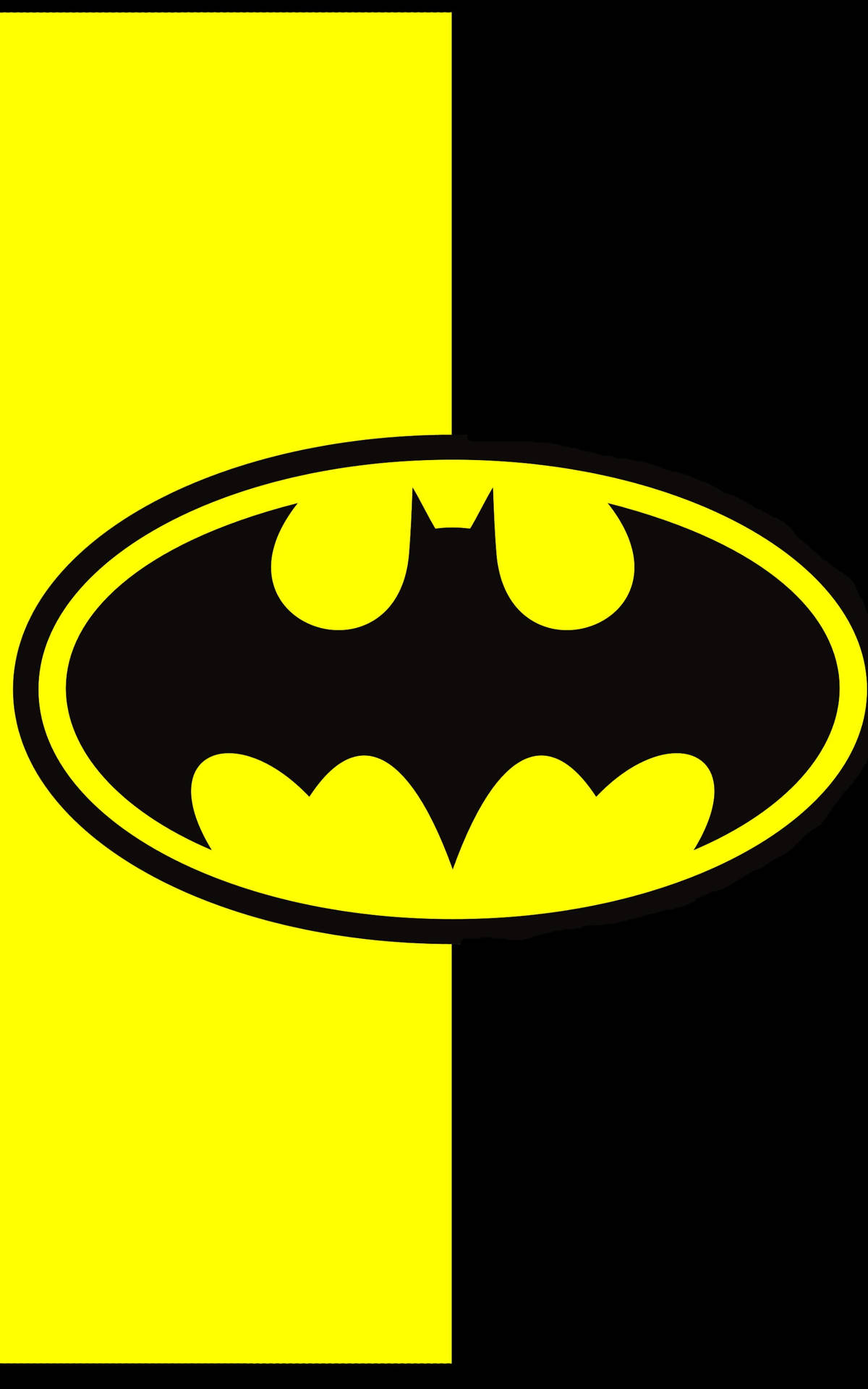 Amarilloy Negro Batman Para El Teléfono. Fondo de pantalla