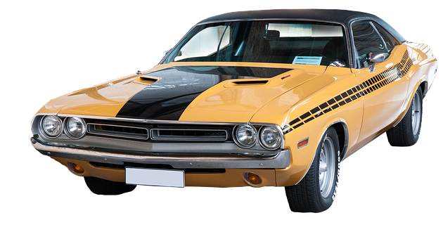 Yellow Black Classic Muscle Car PNG