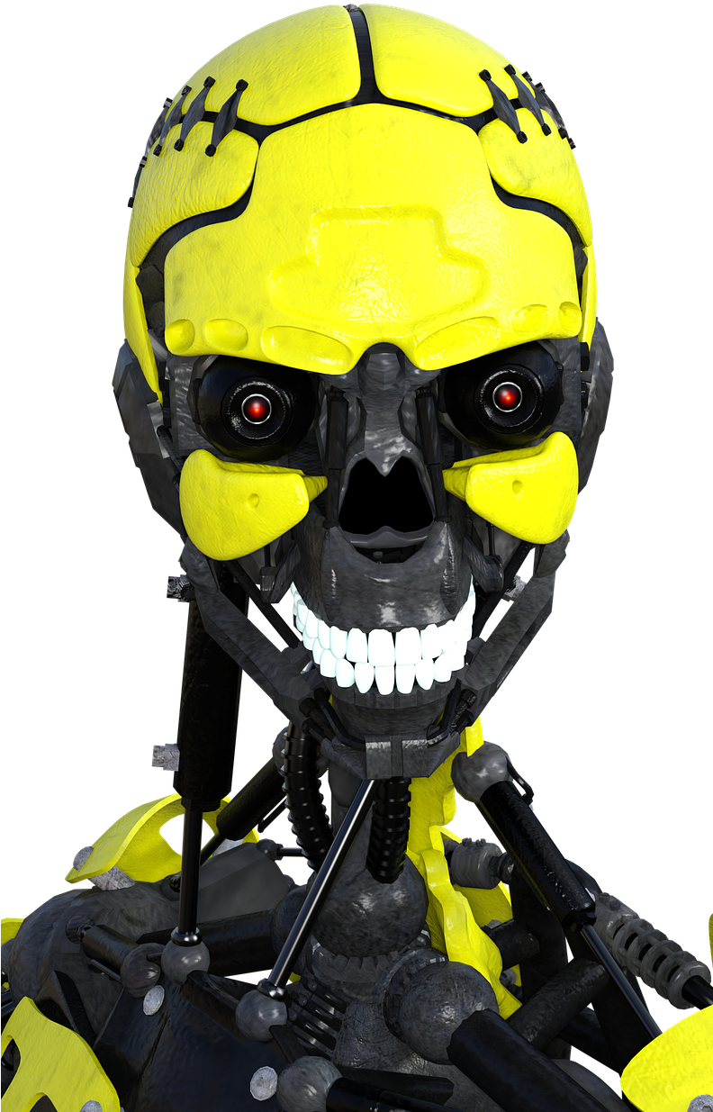 Yellow Black Cyborg Head PNG