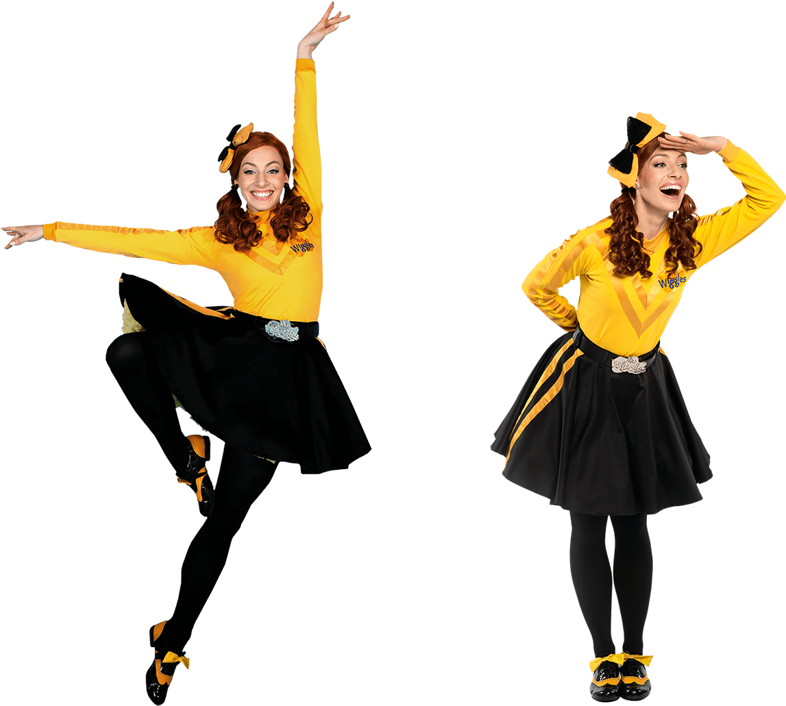 Yellow Black Dance Costume Twins PNG