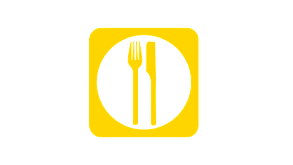 Yellow Black Dining Symbol PNG