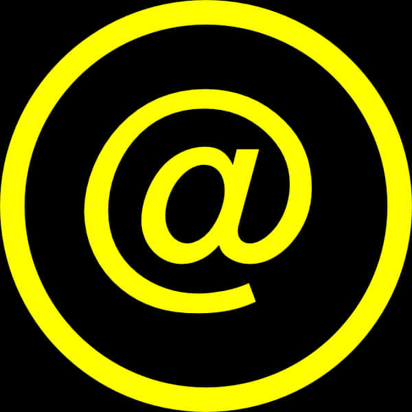 Yellow Black Email Icon PNG
