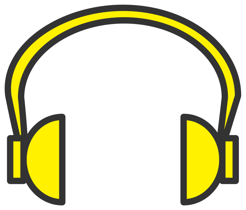 Yellow Black Headphones Icon PNG